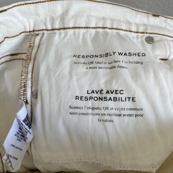 Frame Le Slouch Ecru Jeans Size 30 Eggshell White - Picture 11 of 14